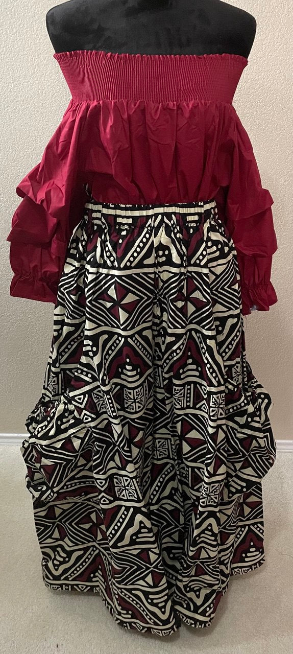 Burgendy and office white pants with pocket