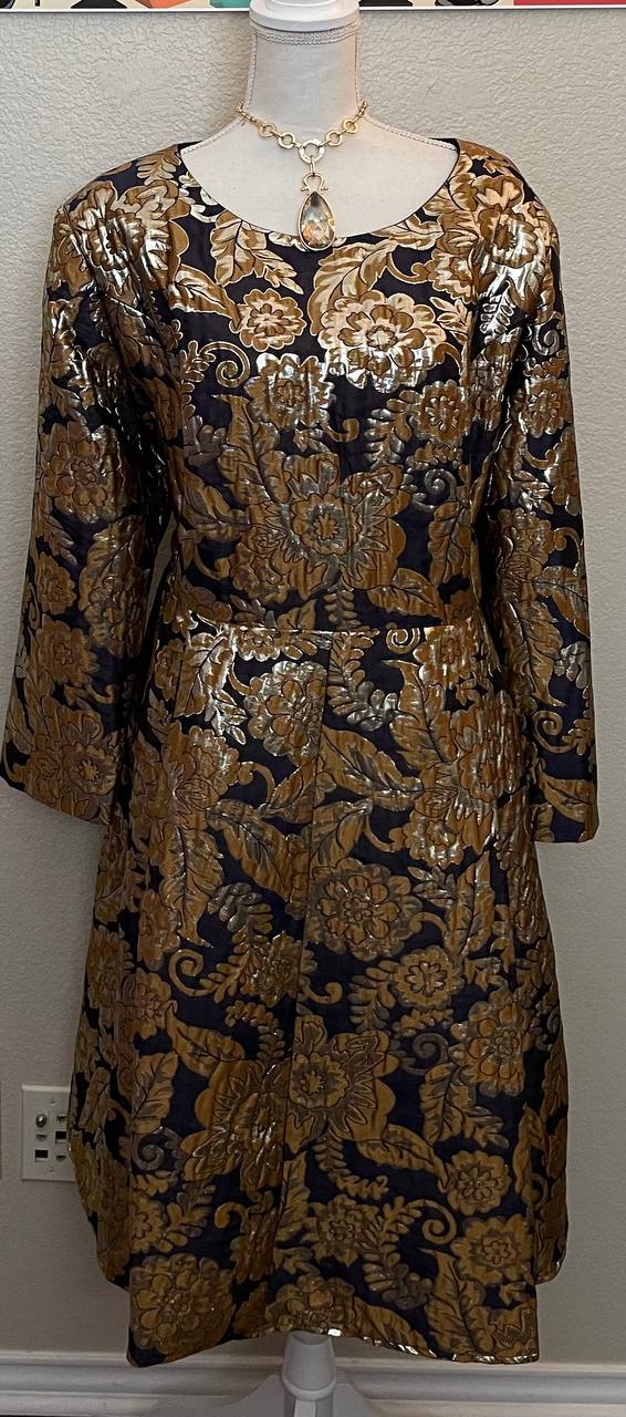 Gold and Navy Blue Dress Size 22
