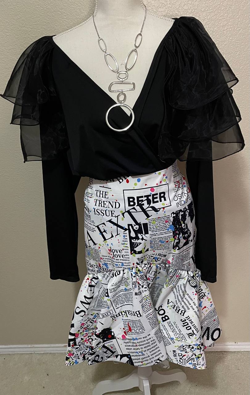 Newspaper skirt(just the bottom) size 2x