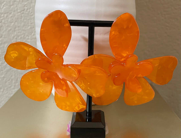 Orange Arcylic Earrings