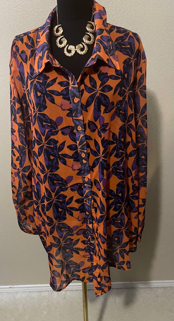Orange blouse size 24