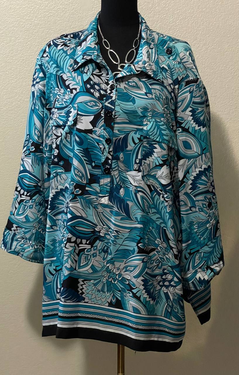 Turquoise Blouse Size 30 and 32